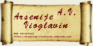 Arsenije Vioglavin vizit kartica